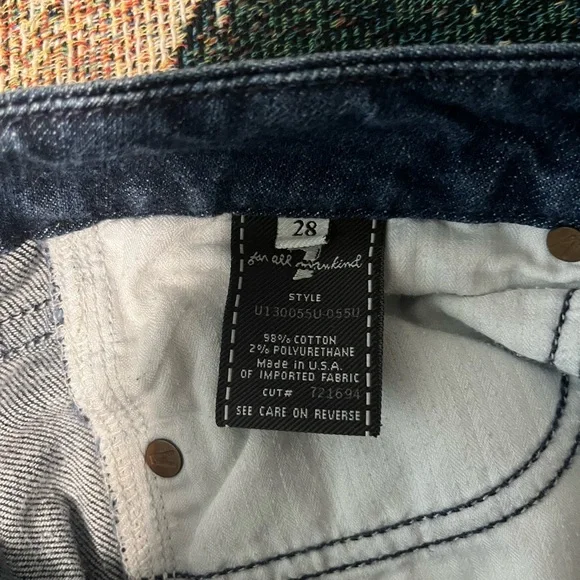 7 For All Mankind A Pocket Wide Leg Jeans Women’s 28×30 Dark Wash Relaxed Y2K - Picture 16 of 16